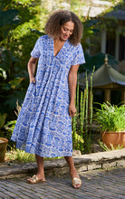 Load image into Gallery viewer, Portici Cotton Dress Printed Pattern Blue
