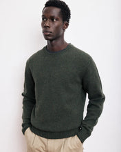 Load image into Gallery viewer, Crew Green Shetland Wool Sweater
