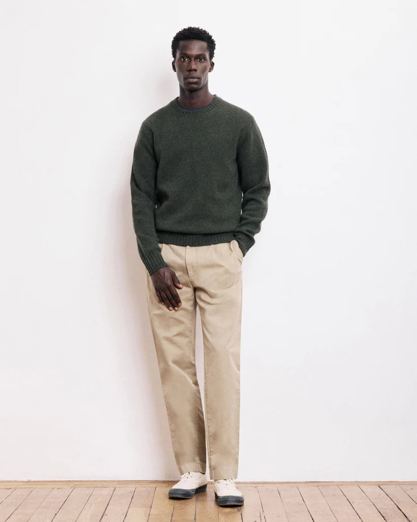 Crew Green Shetland Wool Sweater