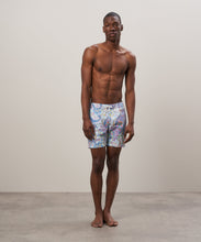 Load image into Gallery viewer, Blue Printed Seersucker Swim Shorts
