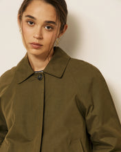 Load image into Gallery viewer, Voltaire Women’s Cotton Gabardine Coat - Military Green
