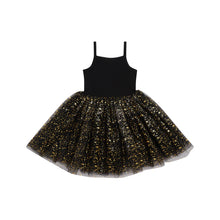 Load image into Gallery viewer, Black &amp; Gold Sparkle Tutu Dress
