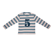 Load image into Gallery viewer, Slate &amp; Stone Striped Numbered T-Shirt
