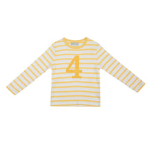 Load image into Gallery viewer, Buttercup &amp; White Breton Striped T-Shirt
