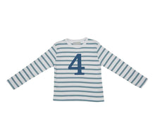 Load image into Gallery viewer, Ocean Blue &amp; White Breton Striped T-Shirt

