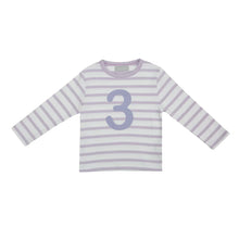Load image into Gallery viewer, Parma Violet Breton Striped Numbered T-Shirt
