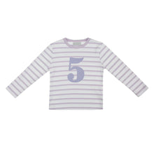 Load image into Gallery viewer, Parma Violet Breton Striped Numbered T-Shirt
